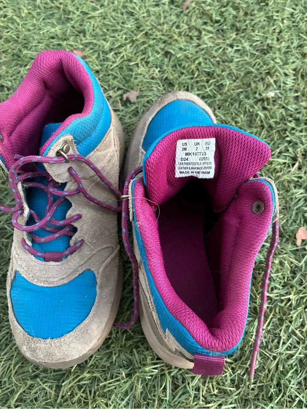 Merrell Kids Teal and Pink High-Top Hiking Boots